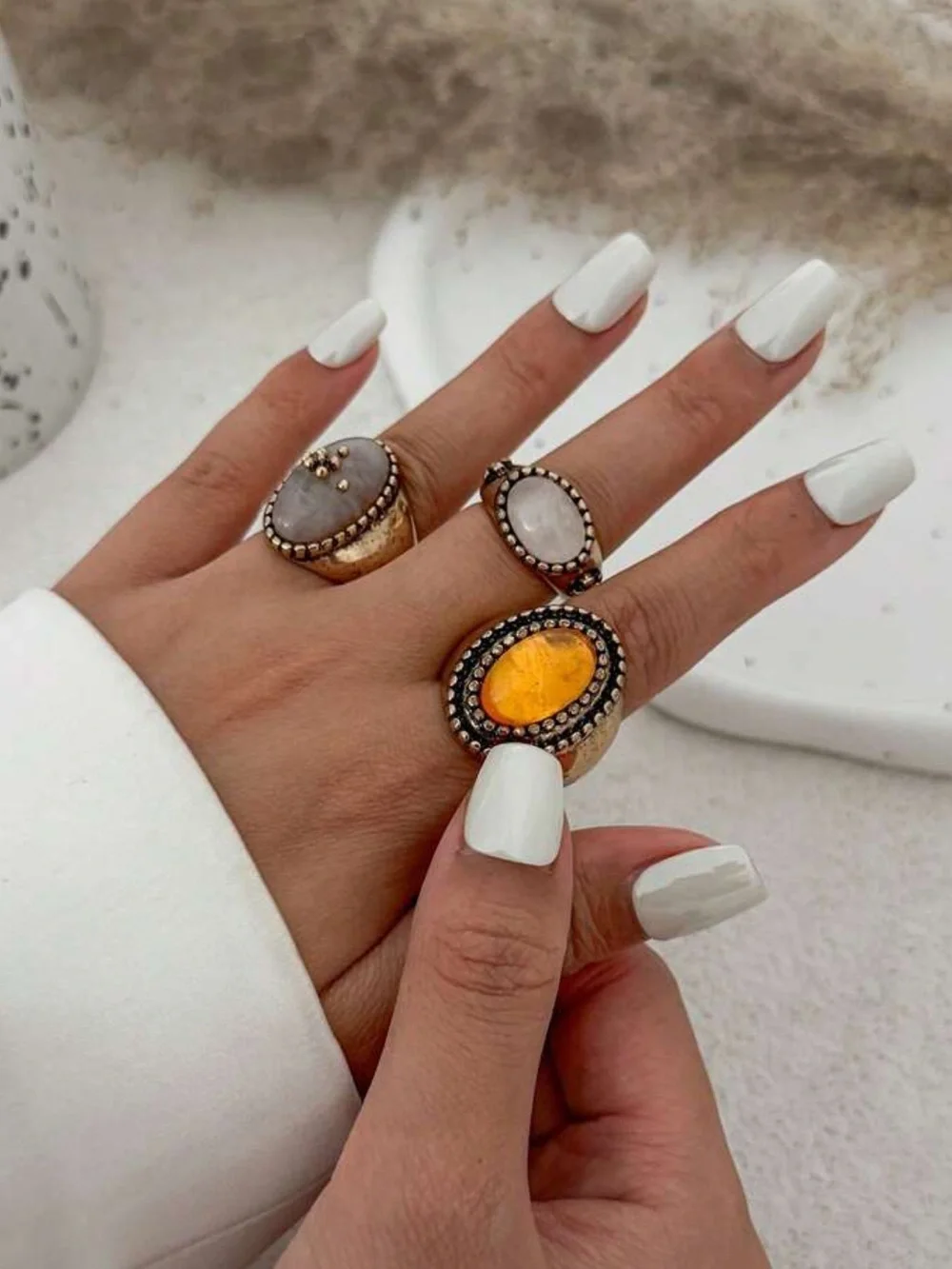 Vintage Maison Amber Sculptural Ring